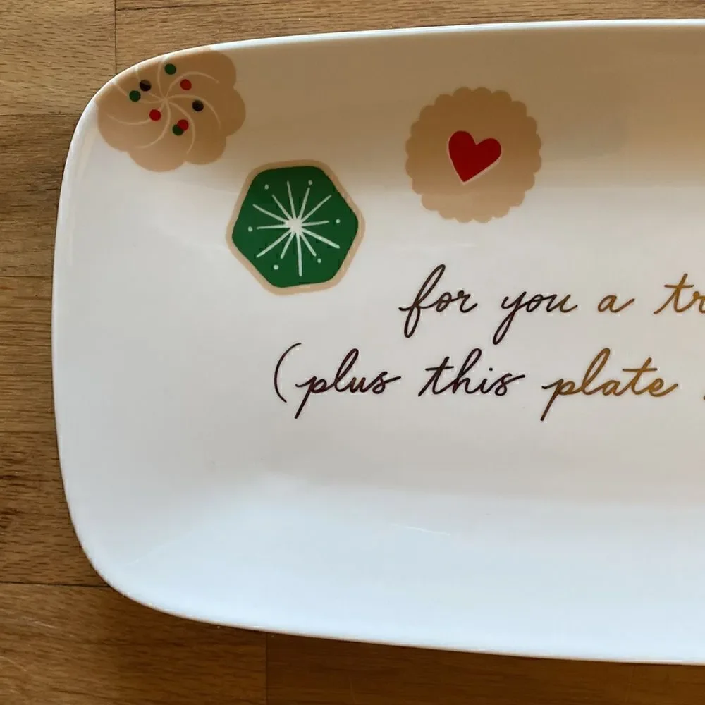 NWT Kate Spade Lenox Cookie Time Giving Plate Christmas Tray